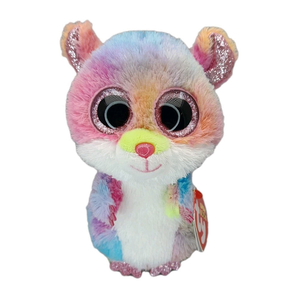 Ty Beanie Boos Rodney Tie Dyed Hamster 6" Plush MWMT Colorful Stuffed Animal Toy